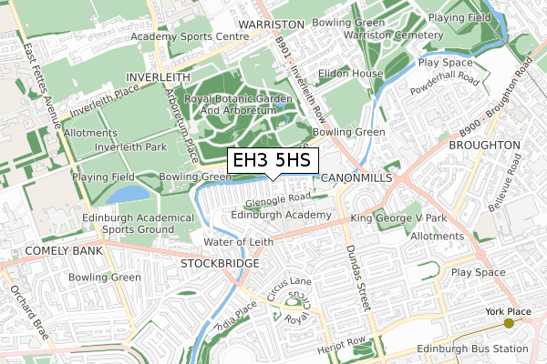 EH3 5HS map - small scale - OS Open Zoomstack (Ordnance Survey)