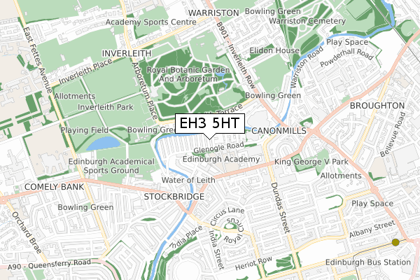 EH3 5HT map - small scale - OS Open Zoomstack (Ordnance Survey)