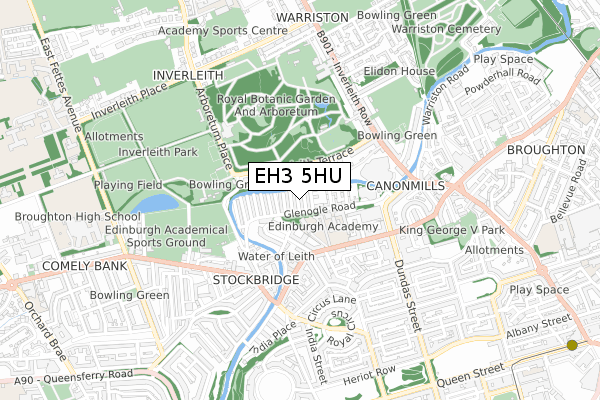 EH3 5HU map - small scale - OS Open Zoomstack (Ordnance Survey)