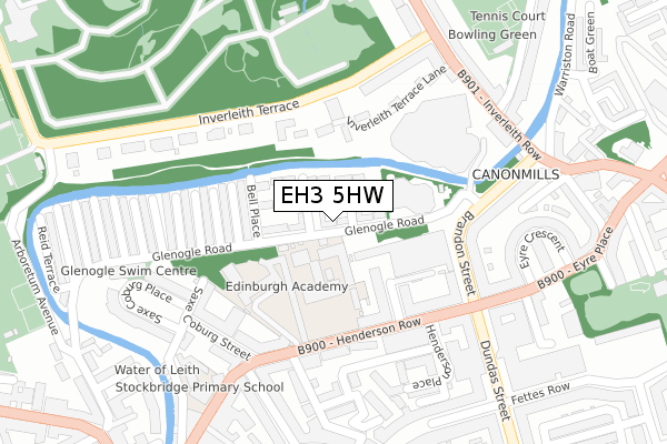 EH3 5HW map - large scale - OS Open Zoomstack (Ordnance Survey)