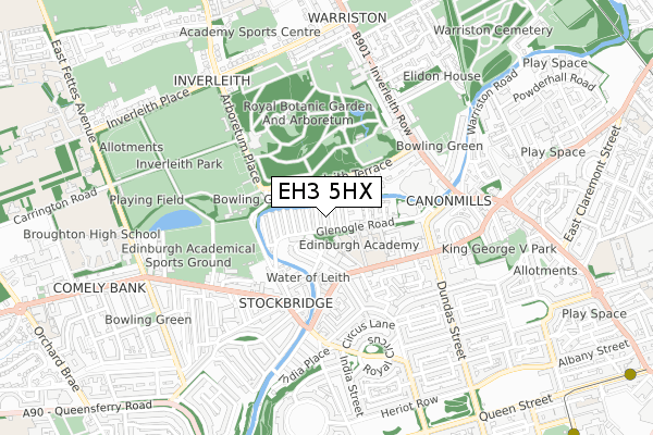 EH3 5HX map - small scale - OS Open Zoomstack (Ordnance Survey)