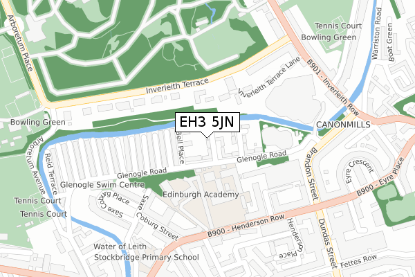 EH3 5JN map - large scale - OS Open Zoomstack (Ordnance Survey)