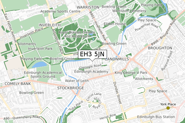 EH3 5JN map - small scale - OS Open Zoomstack (Ordnance Survey)