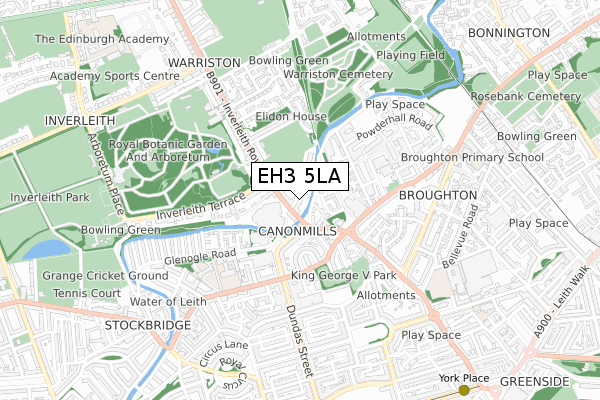 EH3 5LA map - small scale - OS Open Zoomstack (Ordnance Survey)