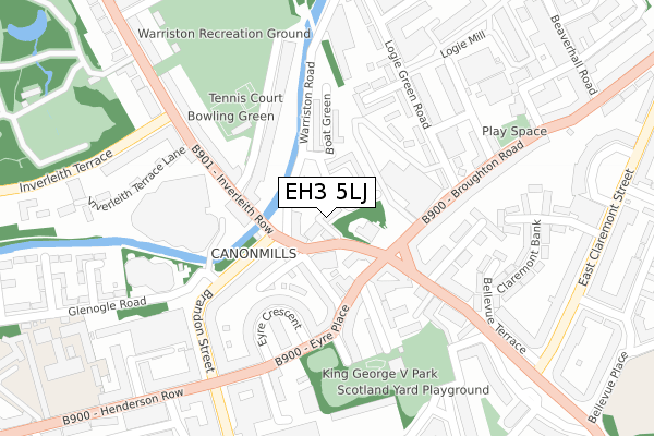 EH3 5LJ map - large scale - OS Open Zoomstack (Ordnance Survey)