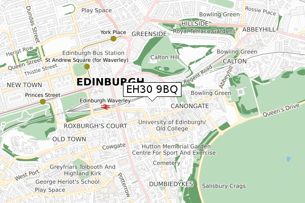 EH30 9BQ map - small scale - OS Open Zoomstack (Ordnance Survey)