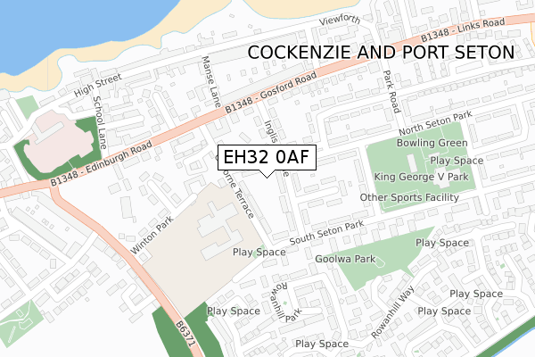 EH32 0AF map - large scale - OS Open Zoomstack (Ordnance Survey)