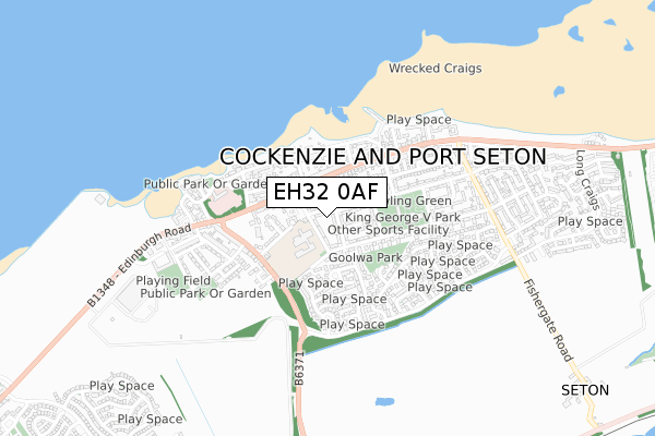 EH32 0AF map - small scale - OS Open Zoomstack (Ordnance Survey)