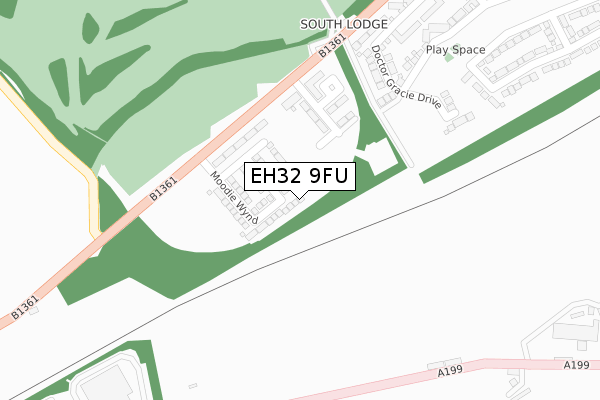 EH32 9FU map - large scale - OS Open Zoomstack (Ordnance Survey) EH32 9FU map - large scale - OS Open Zoomstack (Ordnance Survey)
