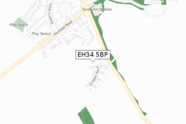 EH34 5BP map - large scale - OS Open Zoomstack (Ordnance Survey)