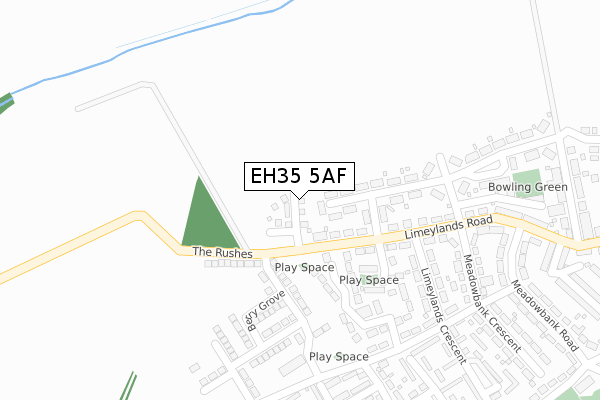 EH35 5AF map - large scale - OS Open Zoomstack (Ordnance Survey)