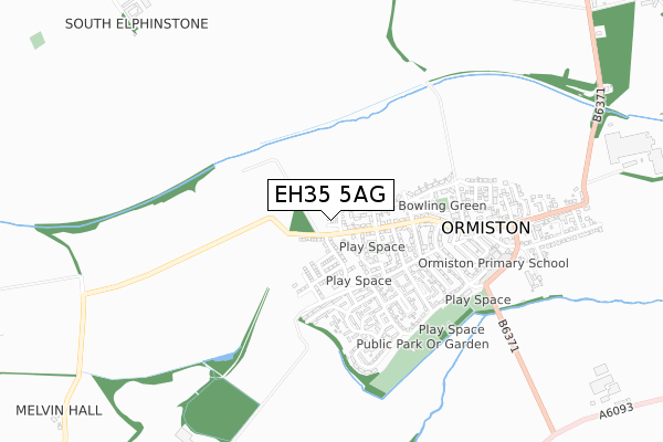 EH35 5AG map - small scale - OS Open Zoomstack (Ordnance Survey)