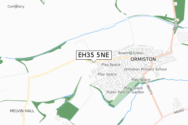 EH35 5NE map - small scale - OS Open Zoomstack (Ordnance Survey)