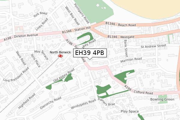 EH39 4PB map - large scale - OS Open Zoomstack (Ordnance Survey)