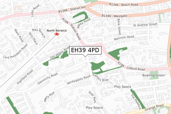 EH39 4PD map - large scale - OS Open Zoomstack (Ordnance Survey)