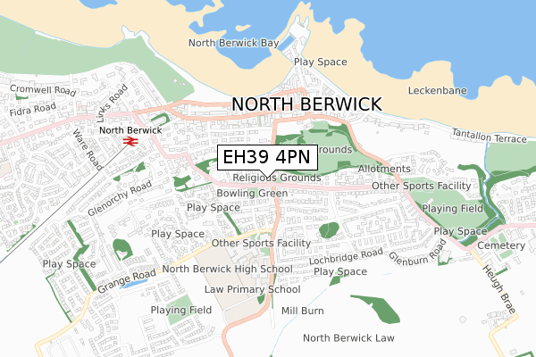 EH39 4PN map - small scale - OS Open Zoomstack (Ordnance Survey)