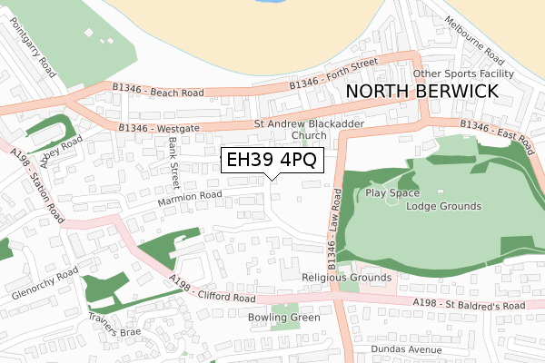 EH39 4PQ map - large scale - OS Open Zoomstack (Ordnance Survey) EH39 4PQ map - large scale - OS Open Zoomstack (Ordnance Survey)