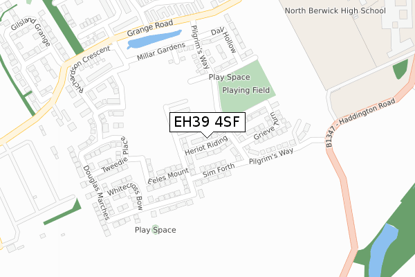 EH39 4SF map - large scale - OS Open Zoomstack (Ordnance Survey)