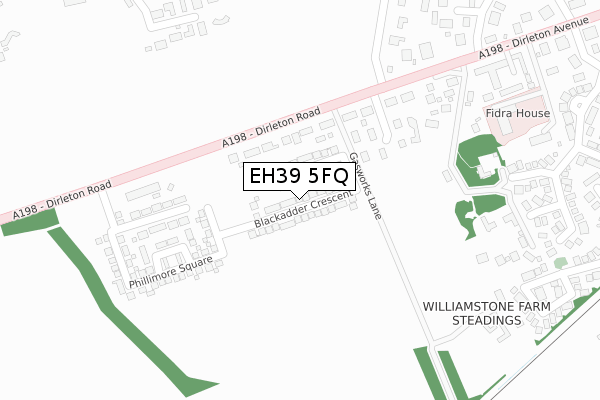 EH39 5FQ map - large scale - OS Open Zoomstack (Ordnance Survey) EH39 5FQ map - large scale - OS Open Zoomstack (Ordnance Survey)