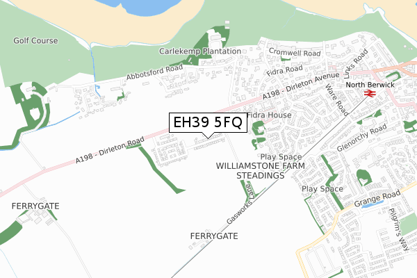 EH39 5FQ map - small scale - OS Open Zoomstack (Ordnance Survey) EH39 5FQ map - small scale - OS Open Zoomstack (Ordnance Survey)