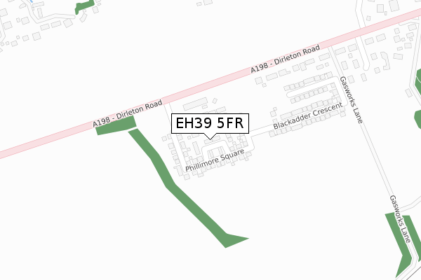 EH39 5FR map - large scale - OS Open Zoomstack (Ordnance Survey)