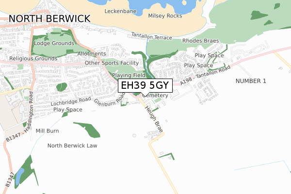 EH39 5GY map - small scale - OS Open Zoomstack (Ordnance Survey) EH39 5GY map - small scale - OS Open Zoomstack (Ordnance Survey)