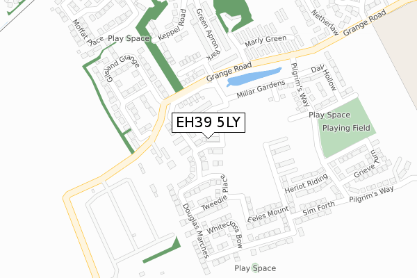 EH39 5LY map - large scale - OS Open Zoomstack (Ordnance Survey)