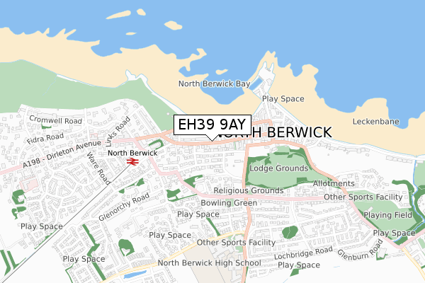 EH39 9AY map - small scale - OS Open Zoomstack (Ordnance Survey)