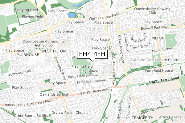 EH4 4FH map - small scale - OS Open Zoomstack (Ordnance Survey) EH4 4FH map - small scale - OS Open Zoomstack (Ordnance Survey)