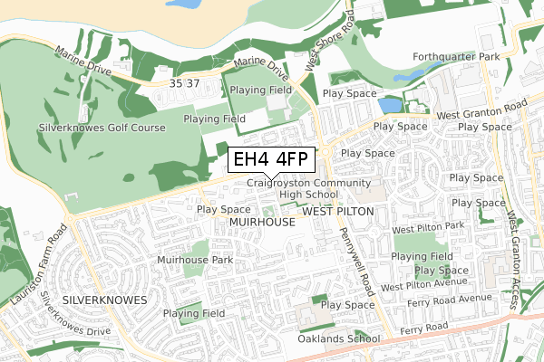 EH4 4FP map - small scale - OS Open Zoomstack (Ordnance Survey)