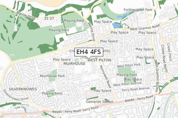 EH4 4FS map - small scale - OS Open Zoomstack (Ordnance Survey) EH4 4FS map - small scale - OS Open Zoomstack (Ordnance Survey)