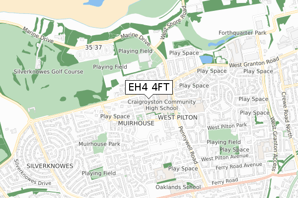 EH4 4FT map - small scale - OS Open Zoomstack (Ordnance Survey) EH4 4FT map - small scale - OS Open Zoomstack (Ordnance Survey)