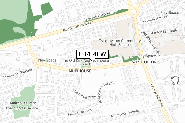 EH4 4FW map - large scale - OS Open Zoomstack (Ordnance Survey) EH4 4FW map - large scale - OS Open Zoomstack (Ordnance Survey)
