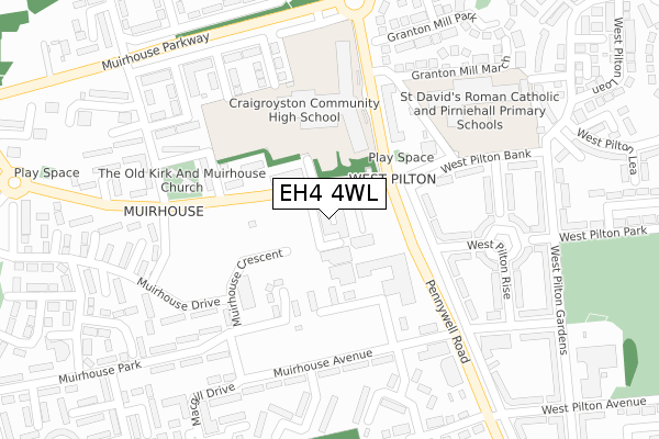 EH4 4WL map - large scale - OS Open Zoomstack (Ordnance Survey)