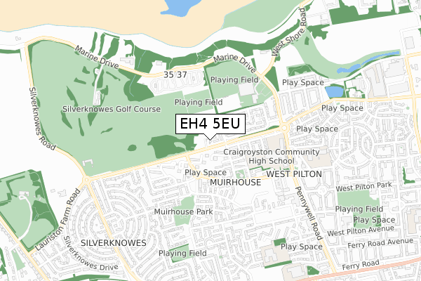 EH4 5EU map - small scale - OS Open Zoomstack (Ordnance Survey)