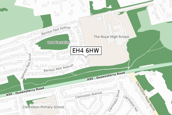 EH4 6HW map - large scale - OS Open Zoomstack (Ordnance Survey)