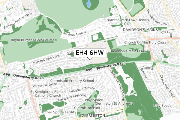 EH4 6HW map - small scale - OS Open Zoomstack (Ordnance Survey)
