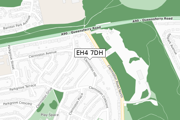 EH4 7DH map - large scale - OS Open Zoomstack (Ordnance Survey)