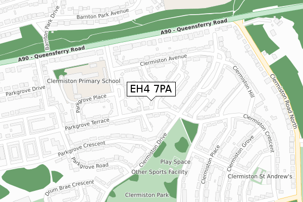 EH4 7PA map - large scale - OS Open Zoomstack (Ordnance Survey)
