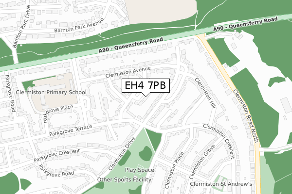 EH4 7PB map - large scale - OS Open Zoomstack (Ordnance Survey)