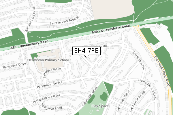 EH4 7PE map - large scale - OS Open Zoomstack (Ordnance Survey)