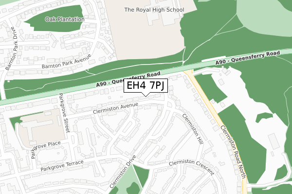 EH4 7PJ map - large scale - OS Open Zoomstack (Ordnance Survey)