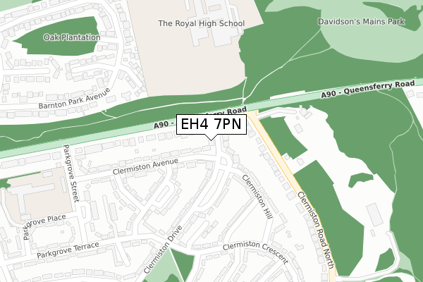 EH4 7PN map - large scale - OS Open Zoomstack (Ordnance Survey)