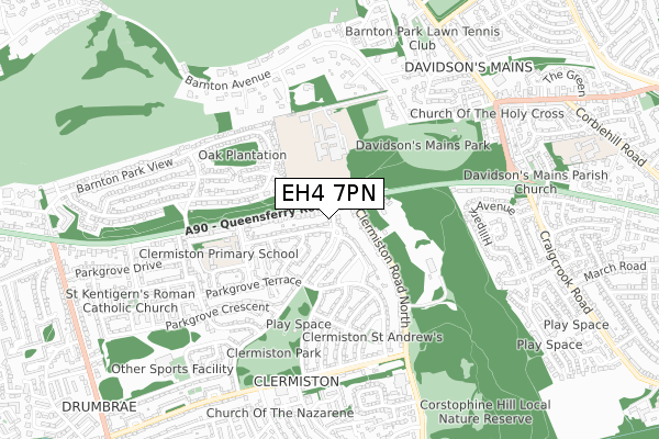 EH4 7PN map - small scale - OS Open Zoomstack (Ordnance Survey)