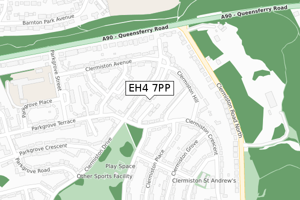 EH4 7PP map - large scale - OS Open Zoomstack (Ordnance Survey)
