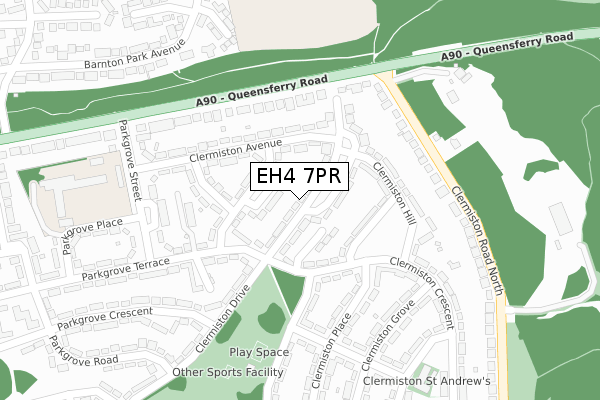 EH4 7PR map - large scale - OS Open Zoomstack (Ordnance Survey)
