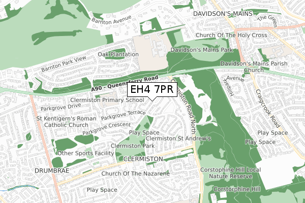 EH4 7PR map - small scale - OS Open Zoomstack (Ordnance Survey)