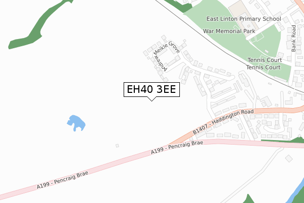 EH40 3EE map - large scale - OS Open Zoomstack (Ordnance Survey)