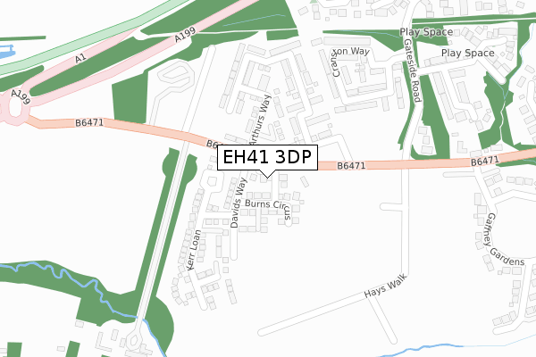 EH41 3DP map - large scale - OS Open Zoomstack (Ordnance Survey)