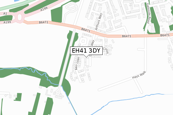 EH41 3DY map - large scale - OS Open Zoomstack (Ordnance Survey)